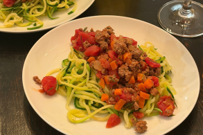 Aussie Lamb Ragu over Zoodles